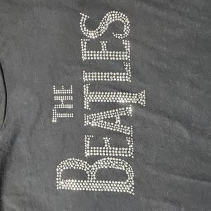 Black "The Beatles" rhinestone t-shirt